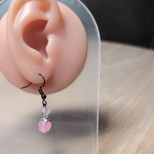 Pink Beaded Drop Earrings